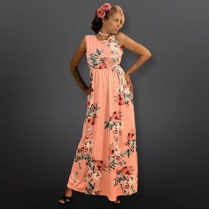 Gabrebi Beautiful Flower Long Maxi Summer Dress!! Excellent Preown!